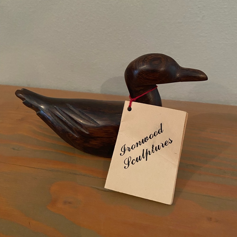 Ironwood bird sculpture